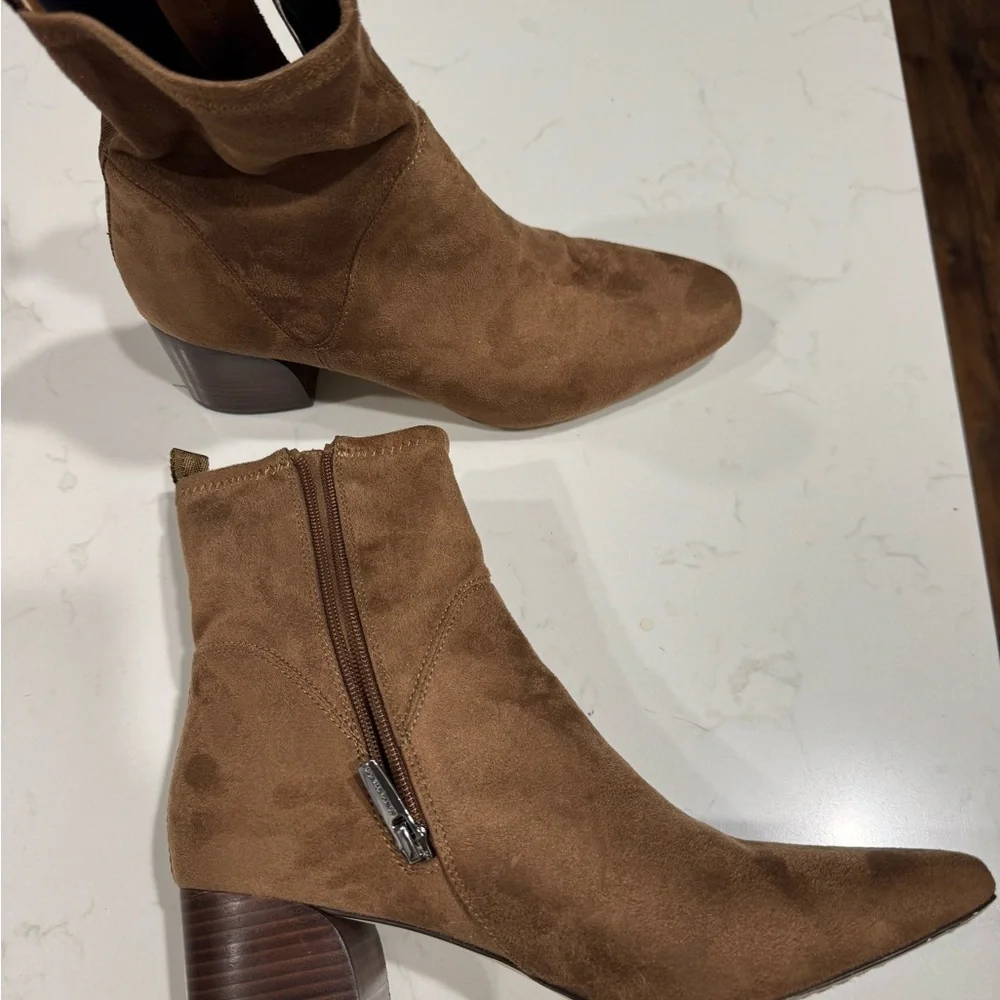 Donald Pliner Brown Suede Ankle Boots - Picture 3 of 9